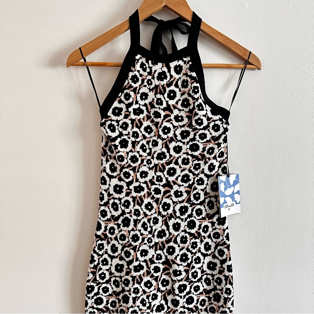 Diane von Furstenberg Black and White Floral Dress